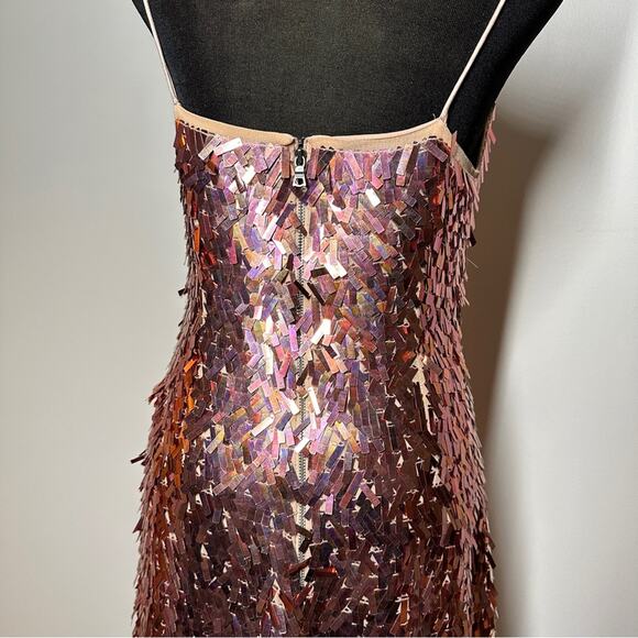 Alice + Olivia - Contessa Embellished V Neck Dress in Iridescent Pink Size S - Picture 13 of 15
